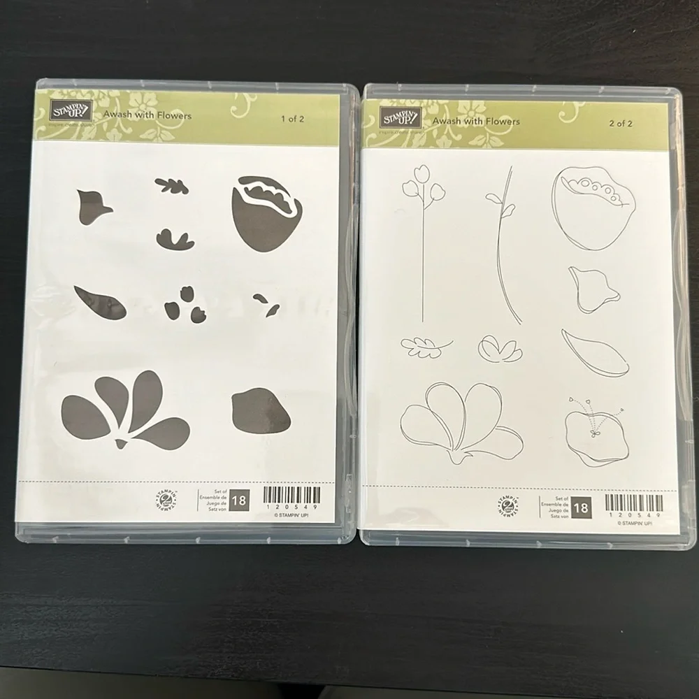 🎭 3/$25 - Awash with Flowers two step stamp set